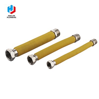 Manguera de acero inoxidable con PVC amarillo